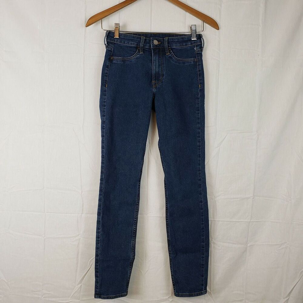 & Denim Womens Blue Regular Waist Ankle Length‎ Denim Skinny Jeans Size 25